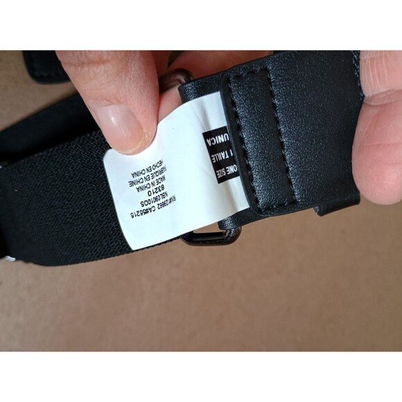 Nike Baseball Men's Belt Stretch Black  Swoosh Football Elastic Adjustable OneSz - Picture 3 of 4